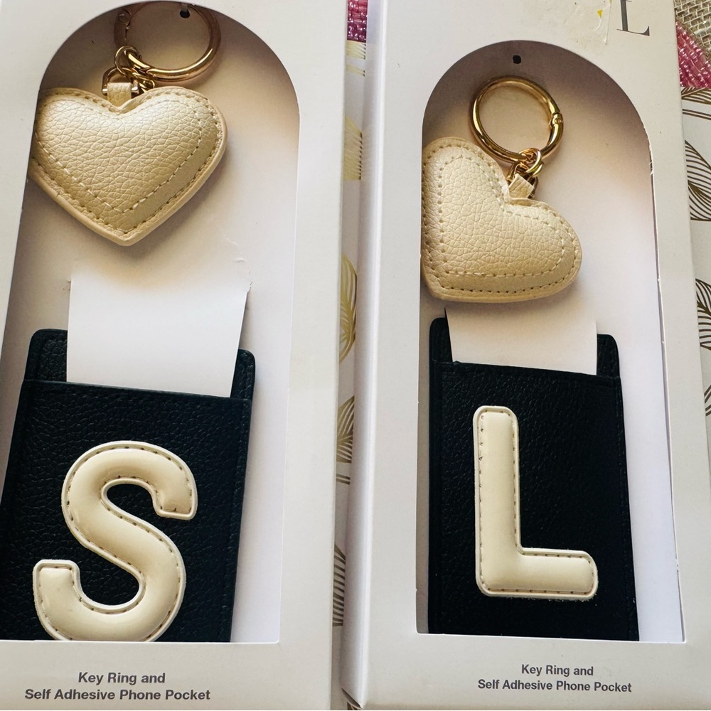 Heart Key Ring and Phone Pocket Set